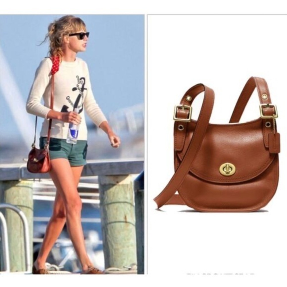 Coach Vintage Timeless Saddle Bag Leather Crossbody Purse Turnlock Classic Brown